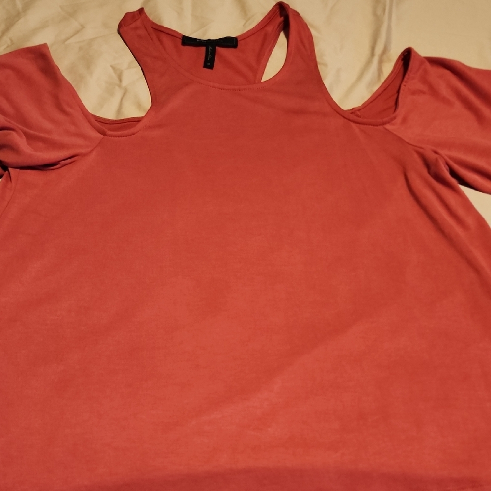 Women's Cold Shoulder Top - Coral